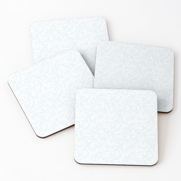 Item preview, Soft blue leaves, pastel floral pattern designed and sold by CHERRY--SHOP.