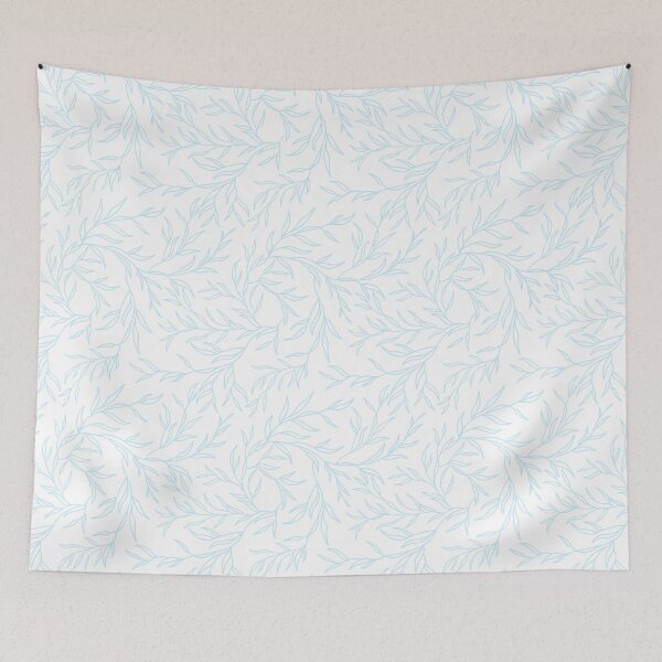 Item preview, Soft blue leaves, pastel floral pattern designed and sold by CHERRY--SHOP.
