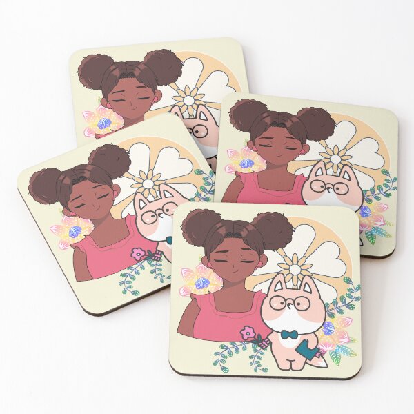 Item preview, Kawaii Girl, Cyborg Dog and Flowers designed and sold by Kanniax.