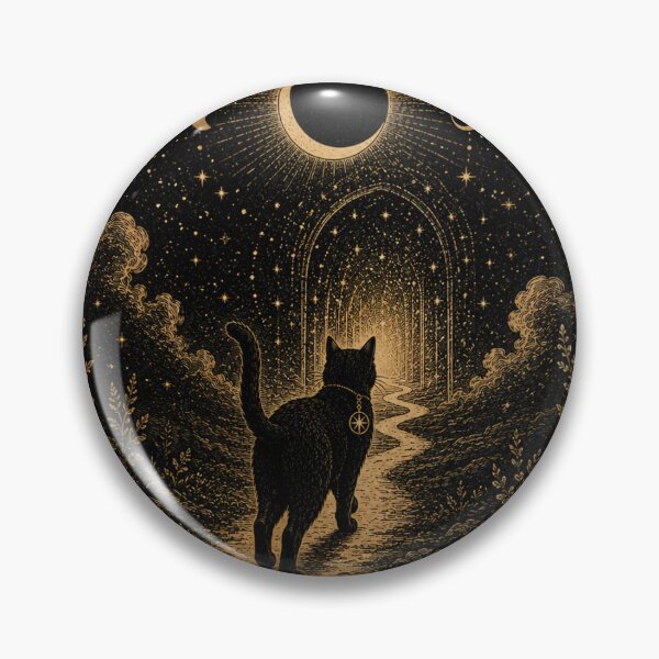 Item preview, The Pathfinder Black Cat Tarot Card Celestial Fantasy Art designed and sold by LovelyCatGalaxy.