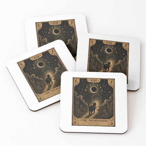 Item preview, The Pathfinder Black Cat Tarot Card Celestial Fantasy Art designed and sold by LovelyCatGalaxy.