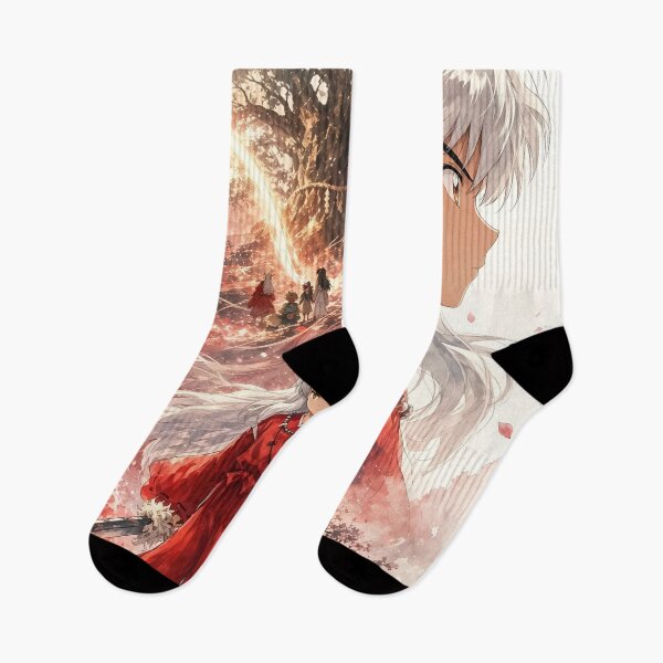 Item preview, Inuyasha Sacred Flame Guardian – Tessaiga Yokai Warrior Fantasy Anime Watercolor Art  designed and sold by Dyan4.
