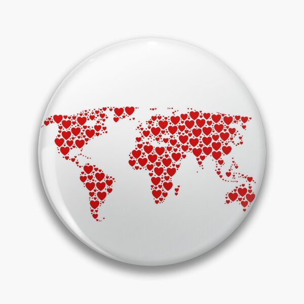 Item preview, Human One Love All Humanity Peace On Earth Unity Red Hearts Planet Earth Map designed and sold by Space Ghettos.