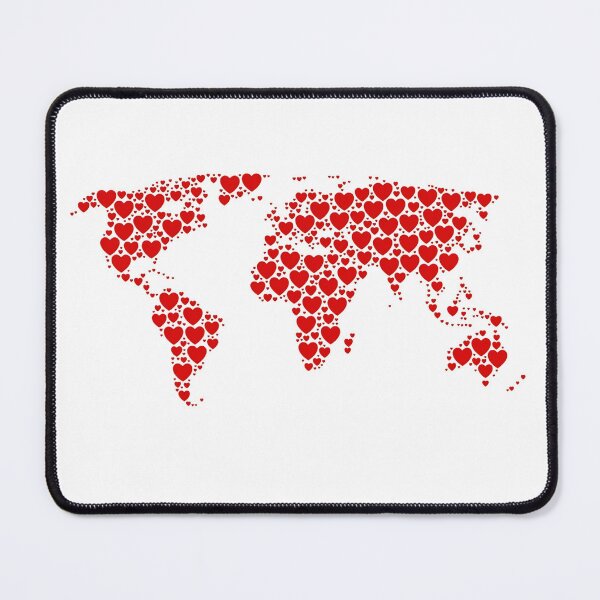 Item preview, Human One Love All Humanity Peace On Earth Unity Red Hearts Planet Earth Map designed and sold by Space Ghettos.