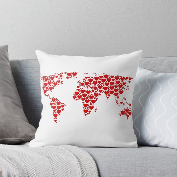 Item preview, Human One Love All Humanity Peace On Earth Unity Red Hearts Planet Earth Map designed and sold by BuyShirtsOnline.