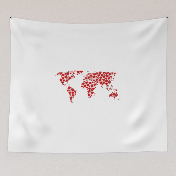 Item preview, Human One Love All Humanity Peace On Earth Unity Red Hearts Planet Earth Map designed and sold by Space Ghettos.