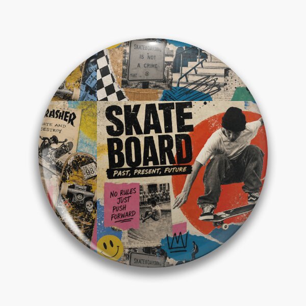 Item preview, SKATE COLLAGE — Vibrant Skateboard Art Poster (Vintage + Modern) designed and sold by Jandedan.