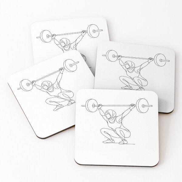 Item preview, Hijab Athlete Line Art – Minimalist Muslim Woman Gym  designed and sold by asmaqa.
