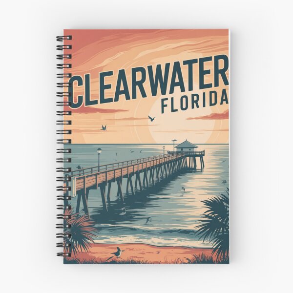 Item preview, Clearwater Florida Retro Travel Poster | Pier 60 Sunset Beach Art designed and sold by Timeless Design.