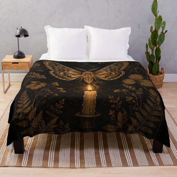Item preview, Dark Academia Moth and Candle – Dramatic Atmospheric Vintage Engraving Art | Gothic Aesthetic Gift designed and sold by irfanshikh.