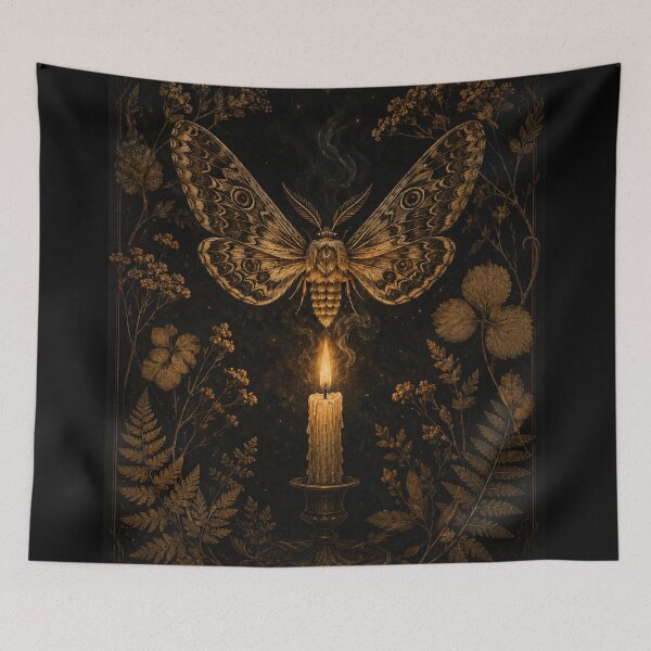 Item preview, Dark Academia Moth and Candle – Dramatic Atmospheric Vintage Engraving Art | Gothic Aesthetic Gift designed and sold by irfanshikh.