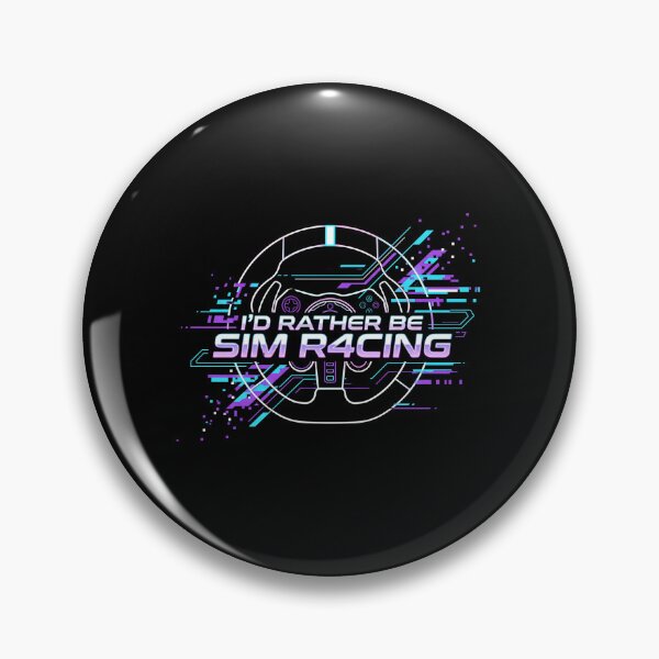 Item preview, I’d Rather Be Sim Racing Neon Glitch Steering Wheel Design designed and sold by Fenay Designs.
