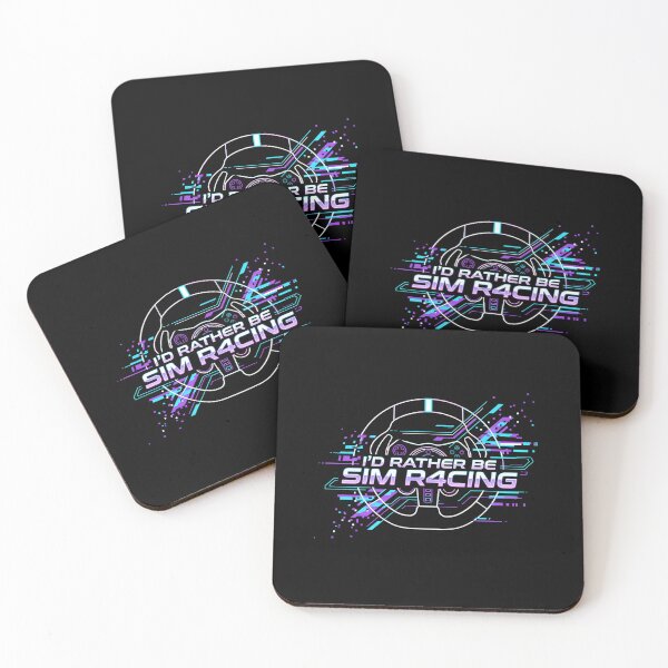 Item preview, I’d Rather Be Sim Racing Neon Glitch Steering Wheel Design designed and sold by Fenay Designs.