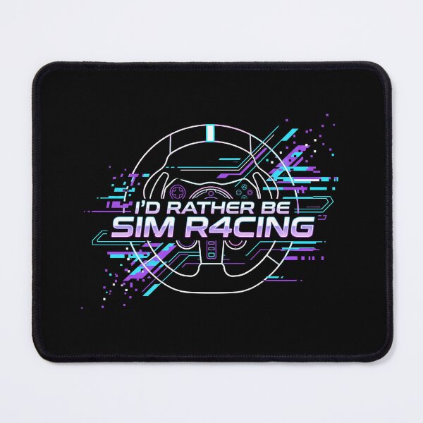 Item preview, I’d Rather Be Sim Racing Neon Glitch Steering Wheel Design designed and sold by Fenay Designs.