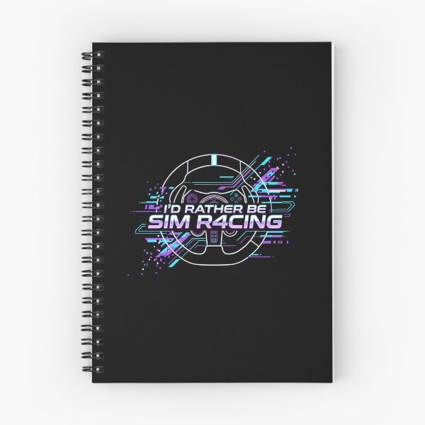 Item preview, I’d Rather Be Sim Racing Neon Glitch Steering Wheel Design designed and sold by Fenay Designs.