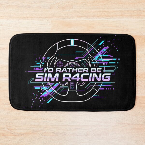 Item preview, I’d Rather Be Sim Racing Neon Glitch Steering Wheel Design designed and sold by Fenay Designs.