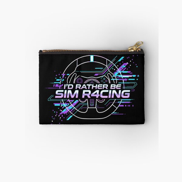 Item preview, I’d Rather Be Sim Racing Neon Glitch Steering Wheel Design designed and sold by Fenay Designs.