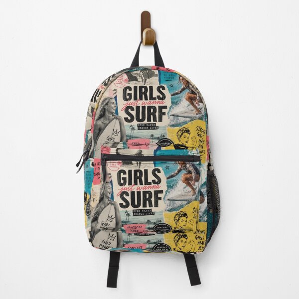 Item preview, GIRL SURF COLLAGE — Vibrant Surfing Poster (Vintage + Modern) designed and sold by Jandedan.