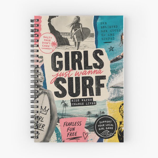 Item preview, GIRL SURF COLLAGE — Vibrant Surfing Poster (Vintage + Modern) designed and sold by Jandedan.