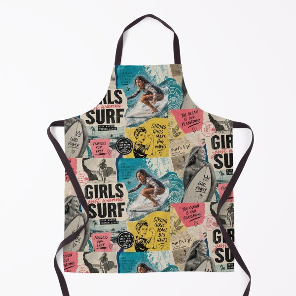 Item preview, GIRL SURF COLLAGE — Vibrant Surfing Poster (Vintage + Modern) designed and sold by Jandedan.