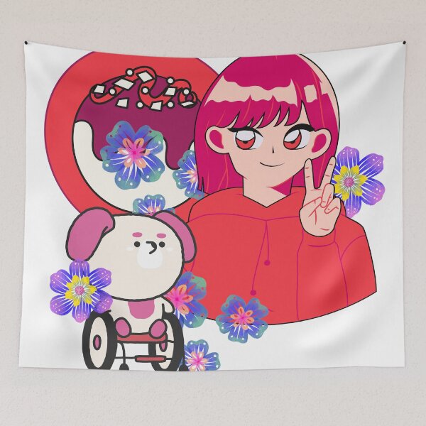 Item preview, Peace Sign & Dog in Wheelchair Art designed and sold by Kanniax.