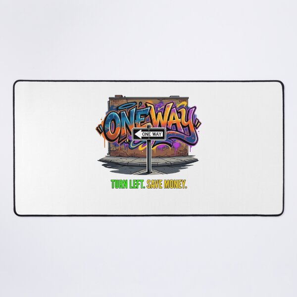 Item preview, One Way Street Graffiti - Funny Save Money Quote designed and sold by HornbillDesign.
