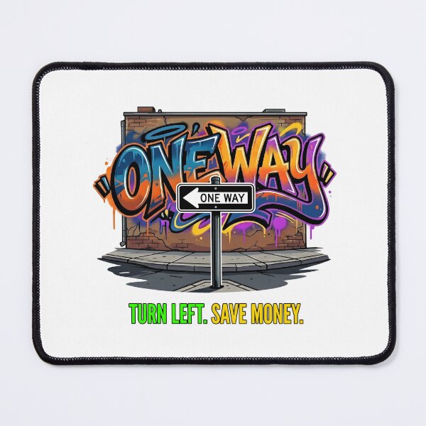 Item preview, One Way Street Graffiti - Funny Save Money Quote designed and sold by HornbillDesign.