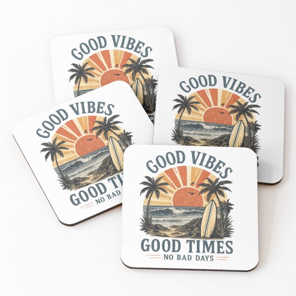 Item preview, Good Vibes Retro Beach Sunset Design designed and sold by Scorpion Creative.
