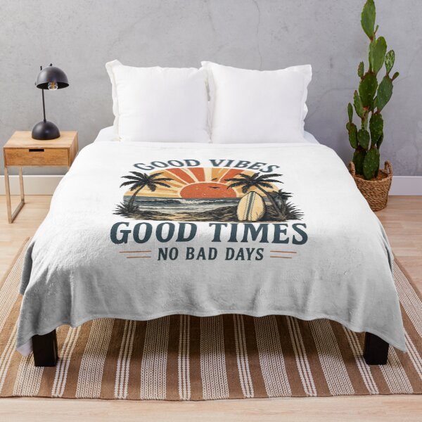 Item preview, Good Vibes Retro Beach Sunset Design designed and sold by Scorpion Creative.