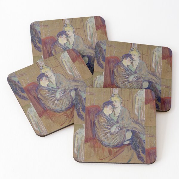 Item preview, Two Girlfriends Poster by Henri de Toulouse-Lautrec | Intimate Belle Époque Wall Art Print designed and sold by artofuniverse.