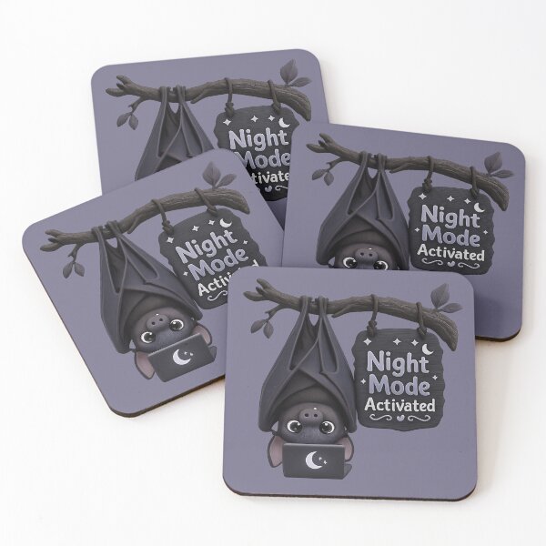 Item preview, Cute Night Mode Bat Laptop | Kawaii Dark Aesthetic Animal Pun "Night Mode Activated" designed and sold by Moons Studio.