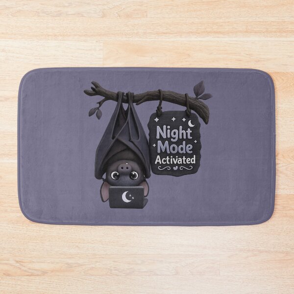 Item preview, Cute Night Mode Bat Laptop | Kawaii Dark Aesthetic Animal Pun "Night Mode Activated" designed and sold by Moons Studio.