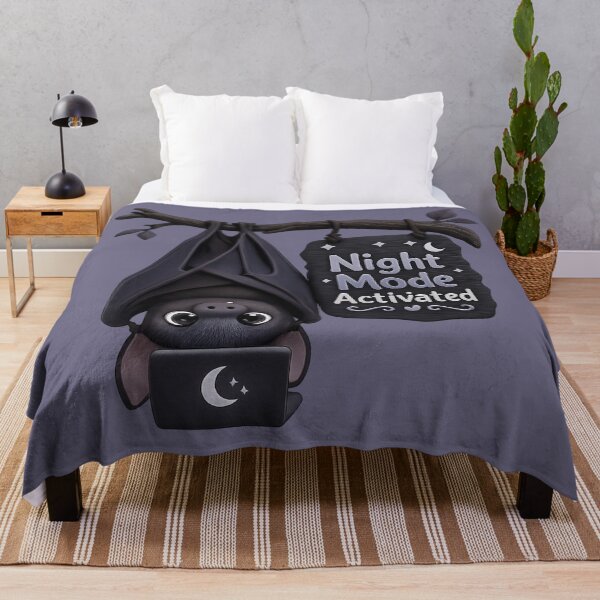Item preview, Cute Night Mode Bat Laptop | Kawaii Dark Aesthetic Animal Pun "Night Mode Activated" designed and sold by Moons Studio.