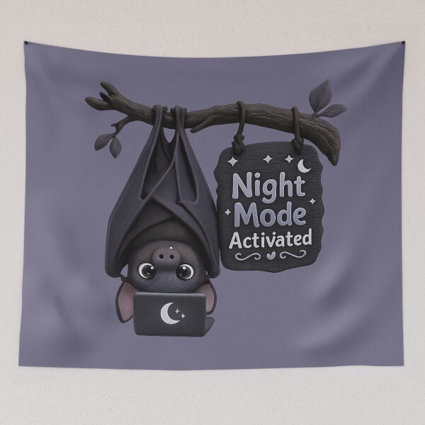 Item preview, Cute Night Mode Bat Laptop | Kawaii Dark Aesthetic Animal Pun "Night Mode Activated" designed and sold by Moons Studio.