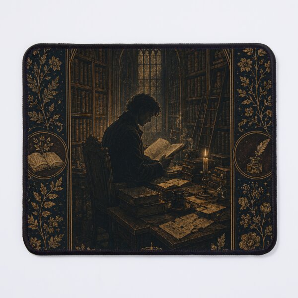 Artikelvorschau, Die Gelehrte – Tarotkarte aus Dark Academia – Originalillustration aus der Gothic Library | Mystisches Geschenk aus Dark Academia entworfen und verkauft von irfanshikh.