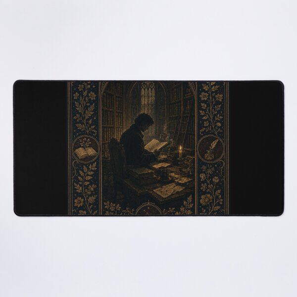 Artikelvorschau, Die Gelehrte – Tarotkarte aus Dark Academia – Originalillustration aus der Gothic Library | Mystisches Geschenk aus Dark Academia entworfen und verkauft von irfanshikh.
