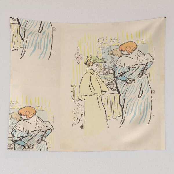 Item preview, Two Women Before a Mirror by Toulouse-Lautrec Vintage Belle Époque Paris Art designed and sold by artofuniverse.
