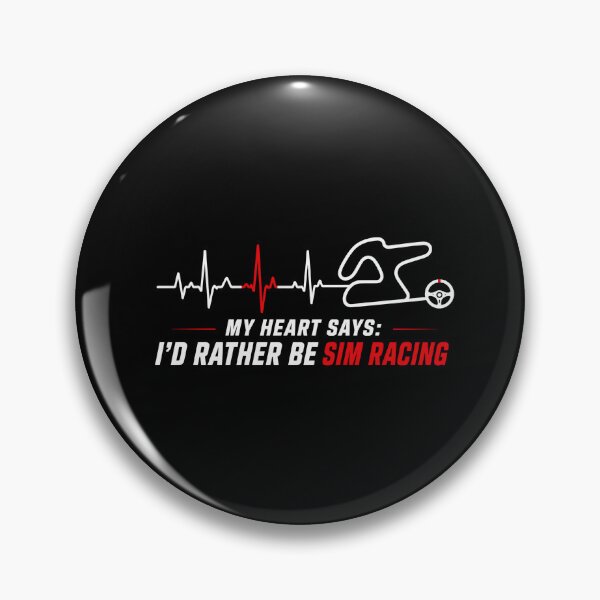 Item preview, My Heart Says I’d Rather Be Sim Racing Track Pulse Design designed and sold by Fenay Designs.
