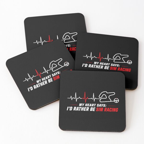 Item preview, My Heart Says I’d Rather Be Sim Racing Track Pulse Design designed and sold by Fenay Designs.