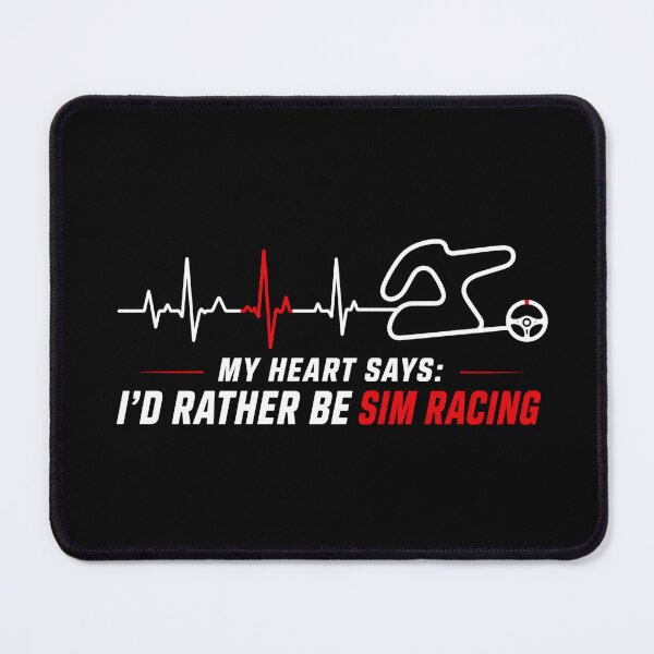 Item preview, My Heart Says I’d Rather Be Sim Racing Track Pulse Design designed and sold by Fenay Designs.