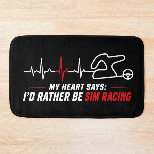 Item preview, My Heart Says I’d Rather Be Sim Racing Track Pulse Design designed and sold by Fenay Designs.