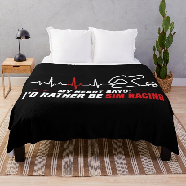Item preview, My Heart Says I’d Rather Be Sim Racing Track Pulse Design designed and sold by Fenay Designs.