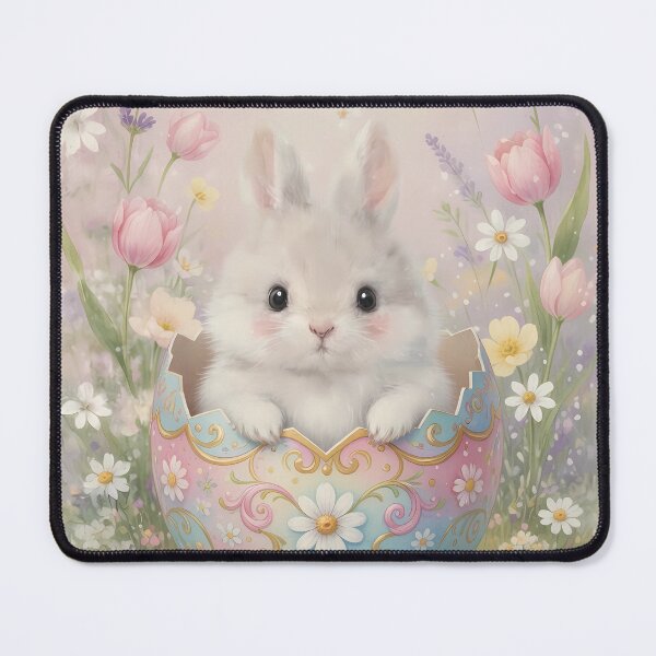 Item preview, Cute Baby Bunny in Easter Egg - Whimsical Spring Floral Rabbit Art designed and sold by lovelistivkaa.