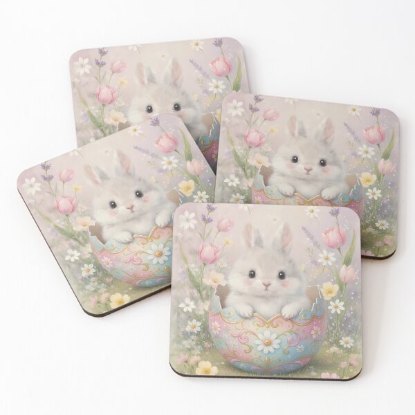 Item preview, Cute Baby Bunny in Easter Egg - Whimsical Spring Floral Rabbit Art designed and sold by lovelistivkaa.