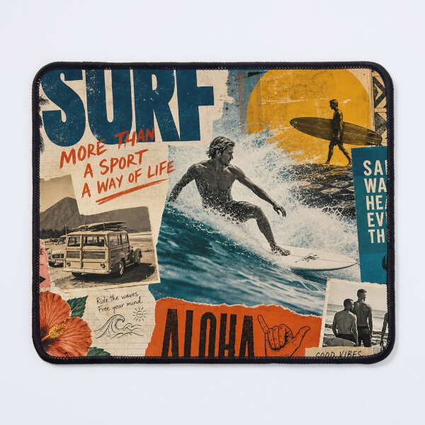 Item preview, SURF COLLAGE — Vibrant Surfing Art Poster (Vintage + Modern) designed and sold by Jandedan.