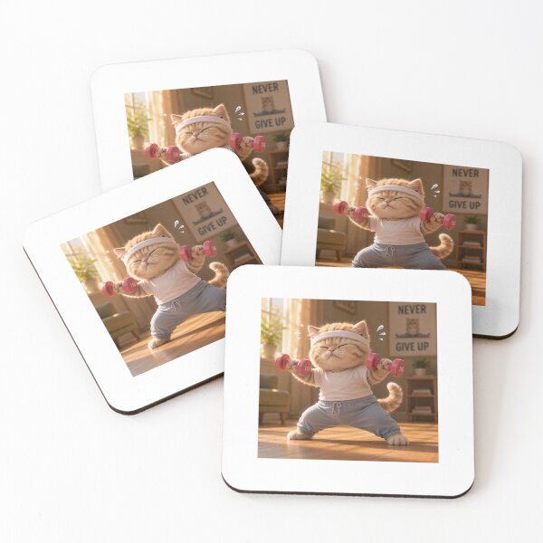 Item preview, Tiny Gym Warrior Kitten Funny Workout Cat Art designed and sold by LovelyCatGalaxy.