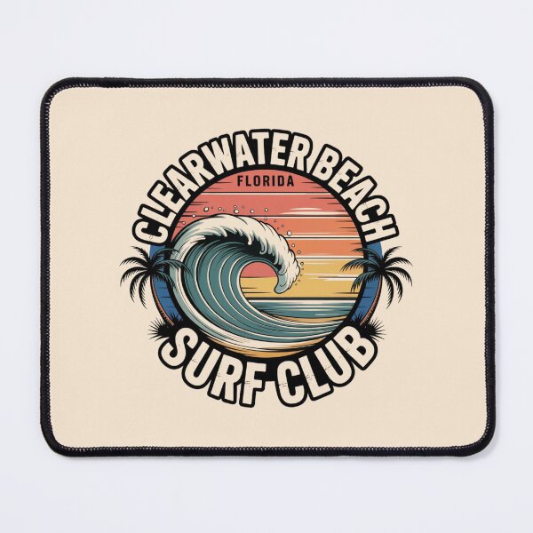 Item preview, Clearwater Beach Florida Surf Club Retro T-Shirt & Sticker Design designed and sold by Timeless Design.