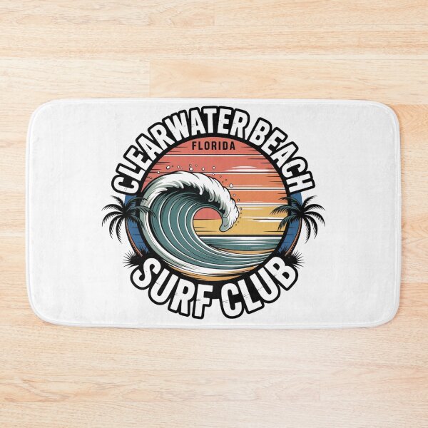 Item preview, Clearwater Beach Florida Surf Club Retro T-Shirt & Sticker Design designed and sold by Timeless Design.