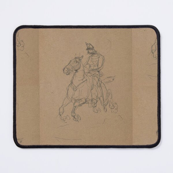 Item preview, Uhlan a Cheval by Toulouse-Lautrec Vintage Equestrian Sketch Wall Art designed and sold by artofuniverse.