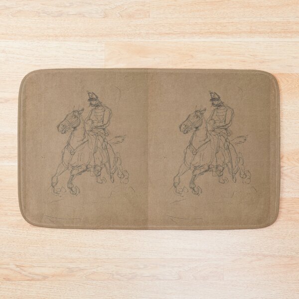 Item preview, Uhlan a Cheval by Toulouse-Lautrec Vintage Equestrian Sketch Wall Art designed and sold by artofuniverse.